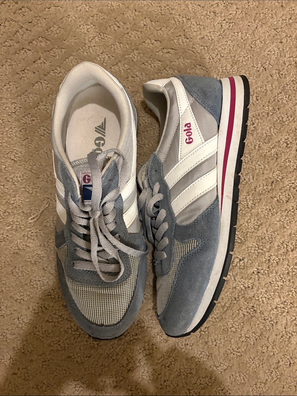 Gola Classic Runner Sneakers in Light Blue and White